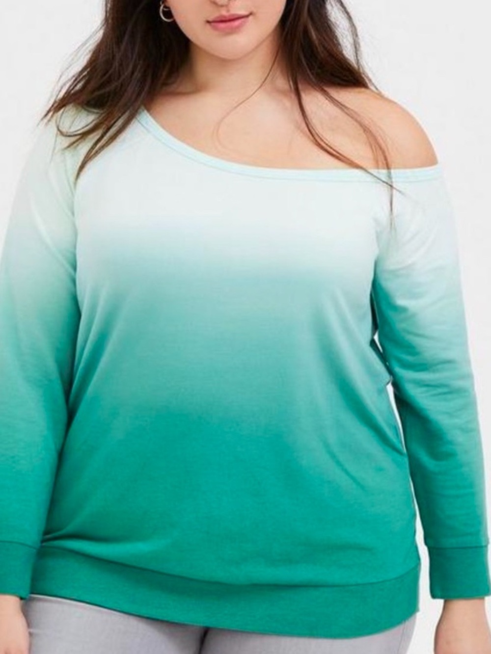torrid | off the shoulder mint green ombré sweater | sz 3